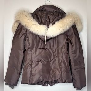 BCBGMAXAZRIA Down Jacket with Fur Hood Lining